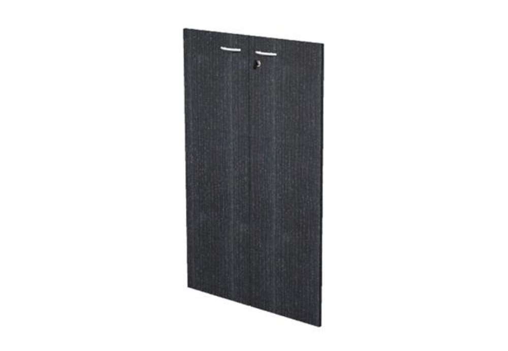Immagine di Coppia ante Easy - per mobile medio - 80 x 115 cm - spessore 18 mm - melaminico - nero venato