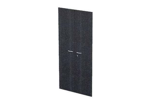Immagine di Coppia ante Easy - per mobile alto - 80 x 175 cm - spessore 18 mm - melaminico - nero venato