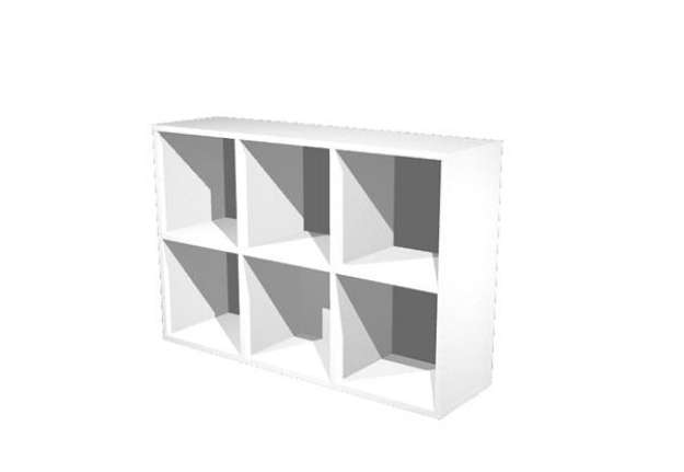 Immagine di Libreria casellario Rainbow - 6 caselle - 104,1 x 29,2 x 69,8 cm - bianco