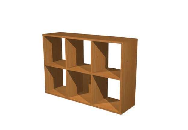 Immagine di Libreria casellario Rainbow - 6 caselle - 104,1 x 29,2 x 69,8 cm - noce chiaro
