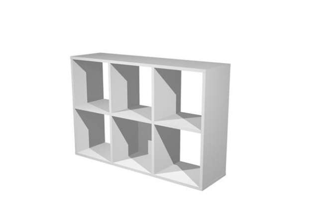 Immagine di Libreria casellario Rainbow - 6 caselle - 104,1 x 29,2 x 69,8 cm - grigio alluminio