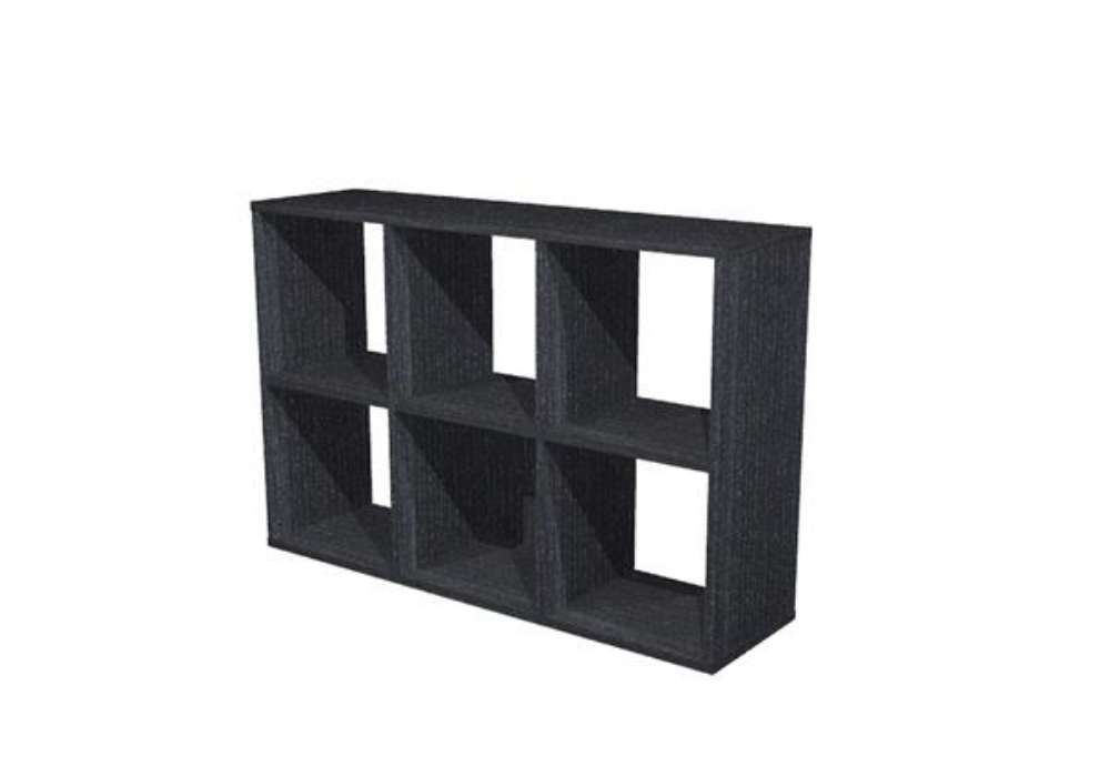Immagine di Libreria casellario Rainbow - 6 caselle - 104,1 x 29,2 x 69,8 cm - nero venato