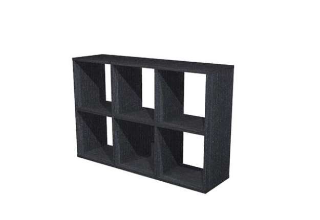 Immagine di Libreria casellario Rainbow - 6 caselle - 104,1 x 29,2 x 69,8 cm - nero venato