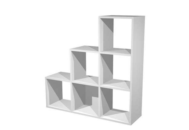 Immagine di Libreria casellario Rainbow - 6 caselle a scalare - 104,1x29,2x103,9 cm - grigio alluminio