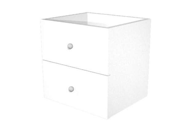 Immagine di Cassettiera per casellario Rainbow - 2 cassetti - 32,5x28,8x32,5 cm - bianco