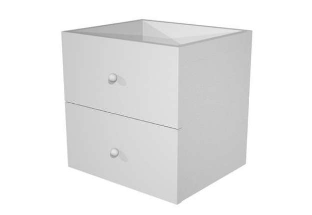 Immagine di Cassettiera per casellario Rainbow - 2 cassetti - 32,5x28,8x32,5 cm - grigio alluminio