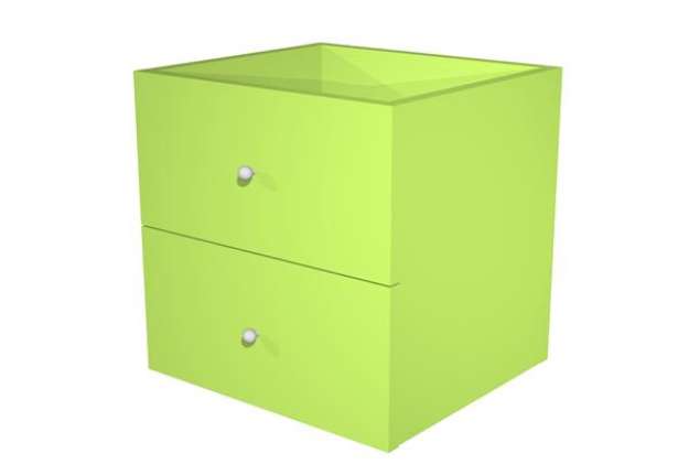 Immagine di Cassettiera per casellario Rainbow - 2 cassetti - 32,5x28,8x32,5 cm - verde neon