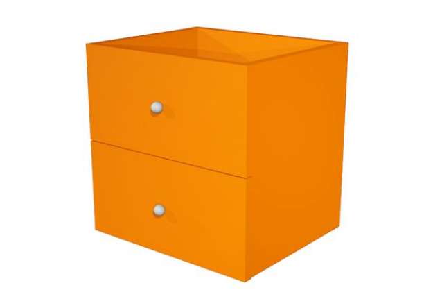 Immagine di Cassettiera per casellario Rainbow - 2 cassetti - 32,5x28,8x32,5 cm - arancione