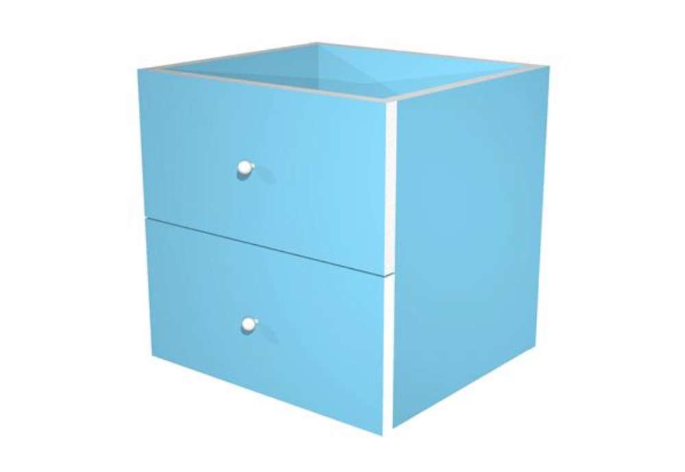 Immagine di Cassettiera per casellario Rainbow - 2 cassetti - 32,5x28,8x32,5 cm - azzurro
