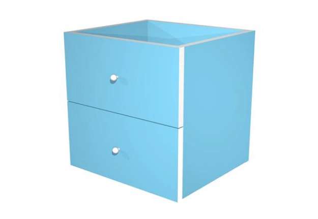 Immagine di Cassettiera per casellario Rainbow - 2 cassetti - 32,5x28,8x32,5 cm - azzurro