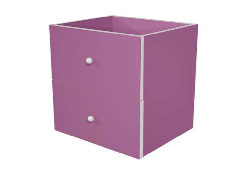 Immagine di Cassettiera per casellario Rainbow - 2 cassetti - 32,5x28,8x32,5 cm - viola