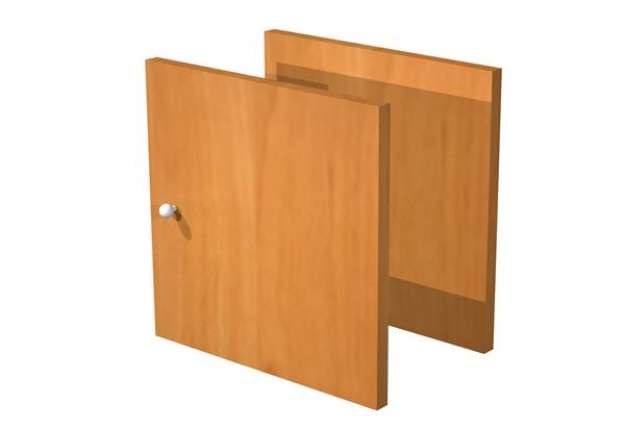Immagine di Coppia ante Rainbow - 32,2x32,1 cm - per libreria - noce chiaro