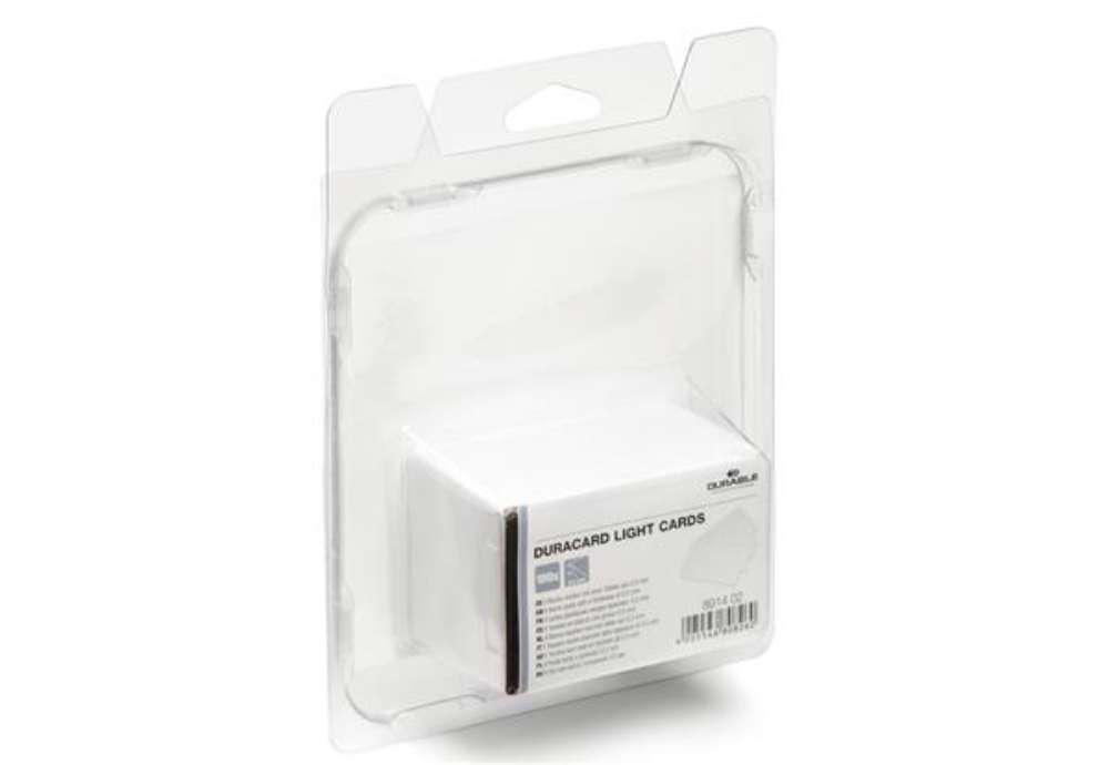 Immagine di Tessere bianche per stampante Duracard ID 300 - spessore 0,5 mm - 54 x 86 mm - Durable - conf. 100 p