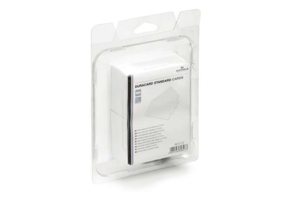 Immagine di Tessere bianche per stampante Duracard ID 300 - spessore 0,76 mm - 54 x 86 mm - Durable - conf. 100