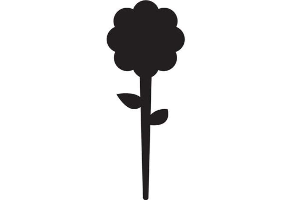 Immagine di Silhouette Tags - formato fiore - 15 x 25 cm - nero - Securit - set 5 pezzi