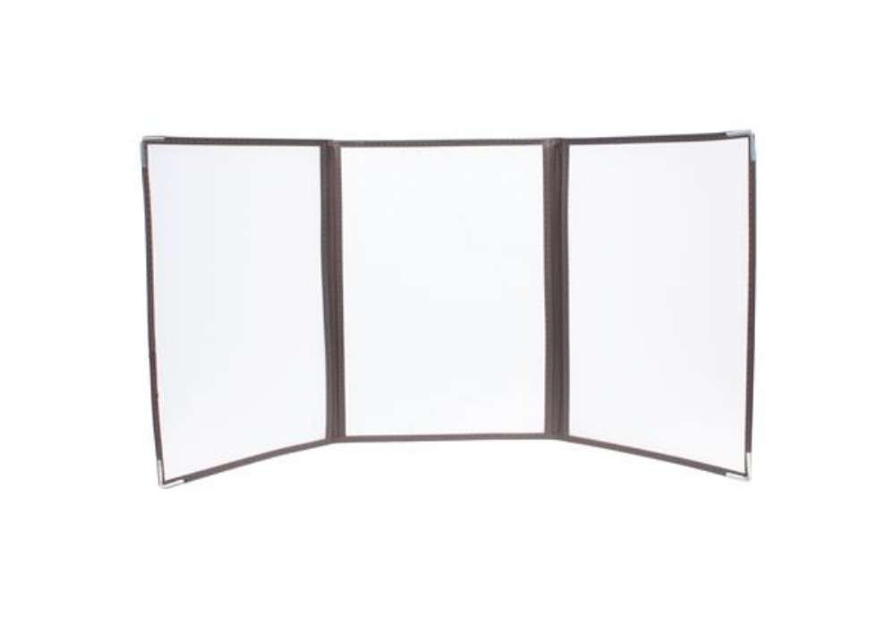 Immagine di Portamenù Crystal BR3 triplo - per 6 fogli A4 - Securit - set 3 pezzi