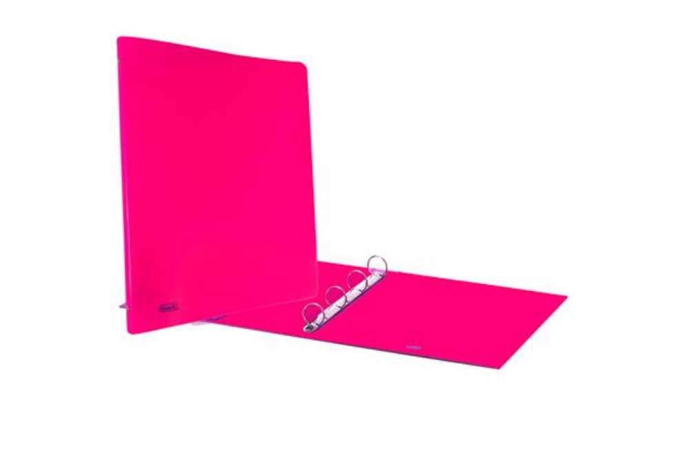 Immagine di Raccoglitore Europa Neon - 4 anelli tondi 30 mm - dorso 4 cm - 22x30 cm - rosa neon - Favorit