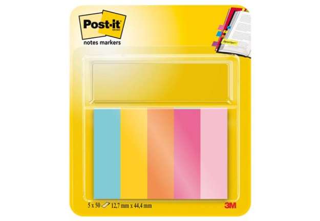 Immagine di Segnapagina Post-it - 670-5JA-EU - in carta - 12,7 x 44 mm - 5 colori assortiti - Post-it - conf. 25