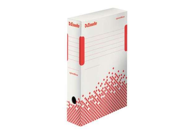 Immagine di Scatola archivio Speedbox - dorso 8 cm - 35x25 cm - bianco e rosso - Esselte