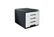 Immagine di Cassettiera Mydesk - 29,5 x 38,5 x 28,2 cm - 4 cassetti da 4,5 cm - grigio/bianco - Arda