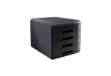 Immagine di Cassettiera Mydesk - 29,5 x 38,5 x 28,2 cm - 4 cassetti da 4,5 cm - grigio/nero - Arda