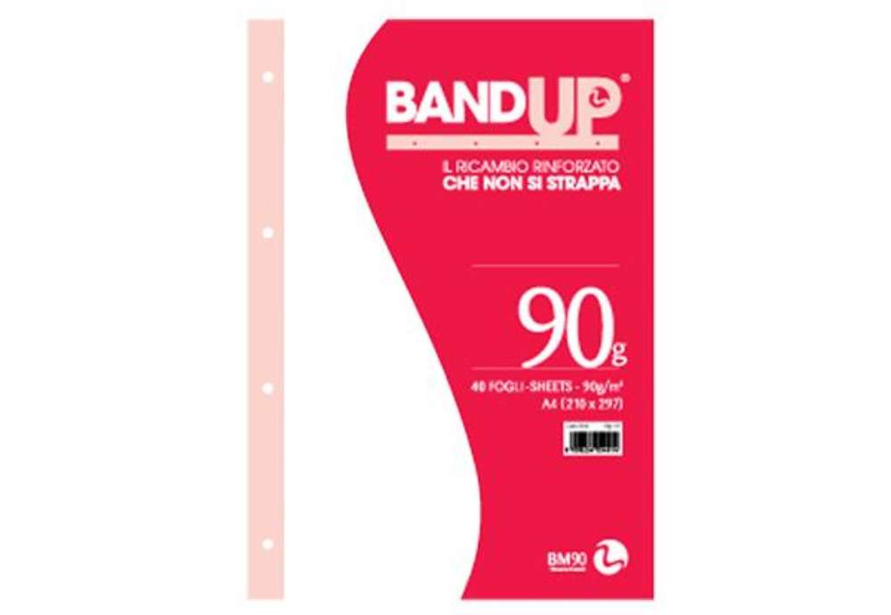 Immagine di Ricambi BandUp forati rinforzati - A4 - bianchi - 90gr - BM - conf. 40 pezzi