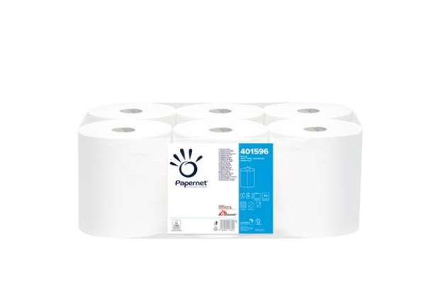 Immagine di Asciugamani in rotolo Centrefeed - Maxi - 2 veli - 18 gr - 19,7 cm x 137 mt - diametro 19,3 cm - bia