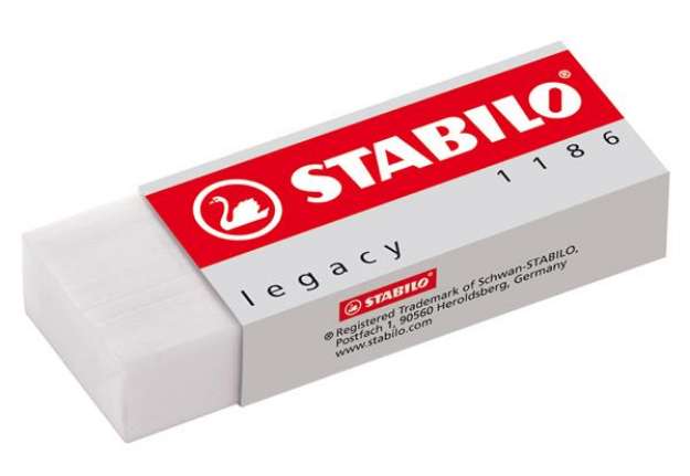 Immagine di Gomma Legacy 1186/20 - 18x11x35mm - bianca - Stabilo