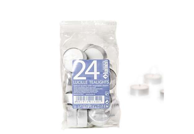 Immagine di Candele Tealights - bianco - Lumen - sacchetto da 24 pezzi