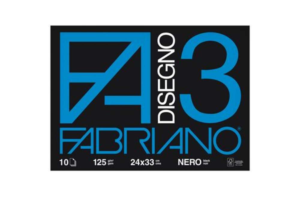 Immagine di Album F3 - 24 x 33 cm - 10 fogli - 125 gr - nero - Fabriano