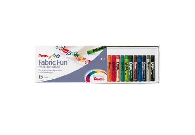Immagine di Pastelli per tessuto Fabric Fun - 15 colori assortiti - Pentel - astuccio 15 pastelli