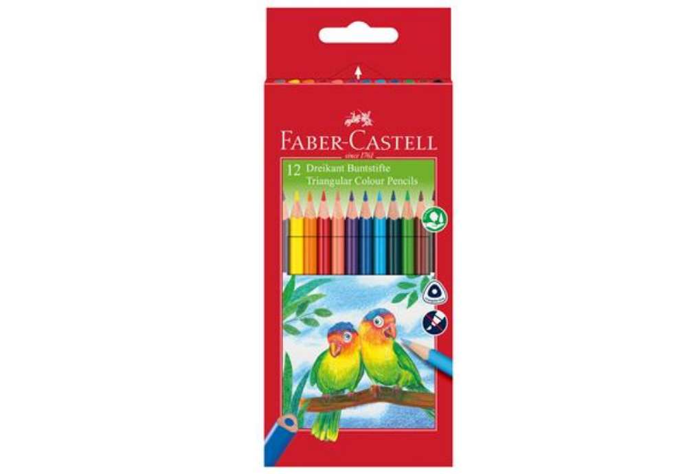 Immagine di Matite colorate Eco triangolari - diametro mina 3 mm - Faber-Castell - astuccio 12 pezzi  con temper