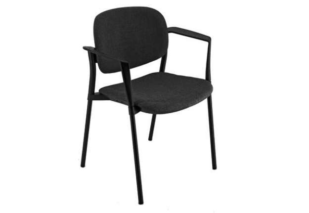 Immagine di Poltroncina visitatore Step - con braccioli - nero - Unisit