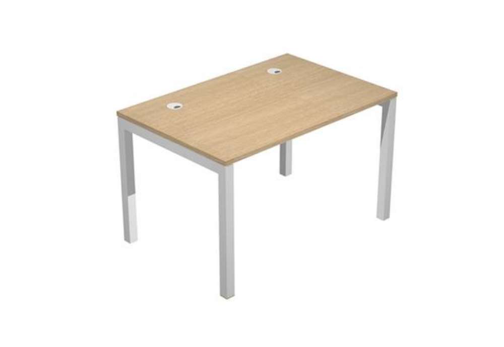 Immagine di Scrivania singola Agorà - 120 x 80 x 74,6 cm - Rovere/grigio alluminio