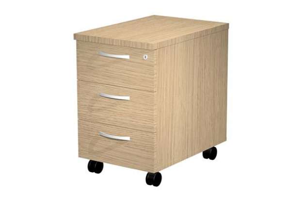 Immagine di Cassettiera Agor? - 3 cassetti - con ruote - 44 x 60 x 60 cm - rovere
