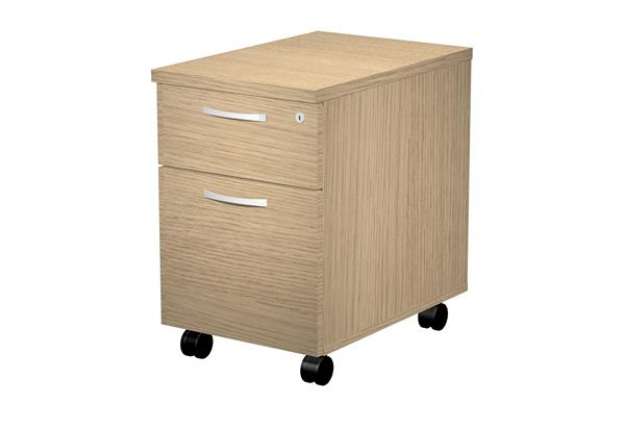 Immagine di Cassettiera Easy - 1 cassetto + 1 classificatore - con ruote - 44 x 60 x 60 cm - rovere