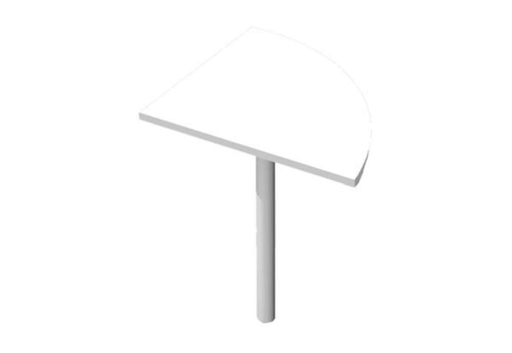 Immagine di Angolare Agorà Basic - 90 gradi - 80 x 80 cm - gamba di supporto in metallo - bianco