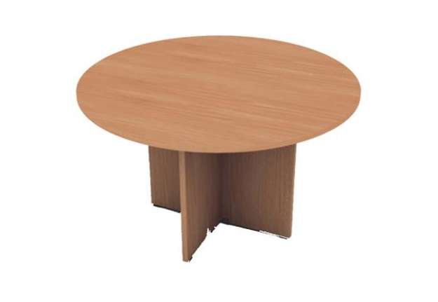 Immagine di Tavolo riunione Easy - 4 posti - diametro 120 cm - altezza 72 cm - noce chiaro