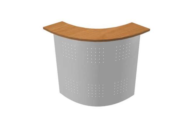Immagine di Sopralzo angolare reception Easy - 90 gradi - 96,5 x 96,5 x 115 cm - noce chiaro/metallo