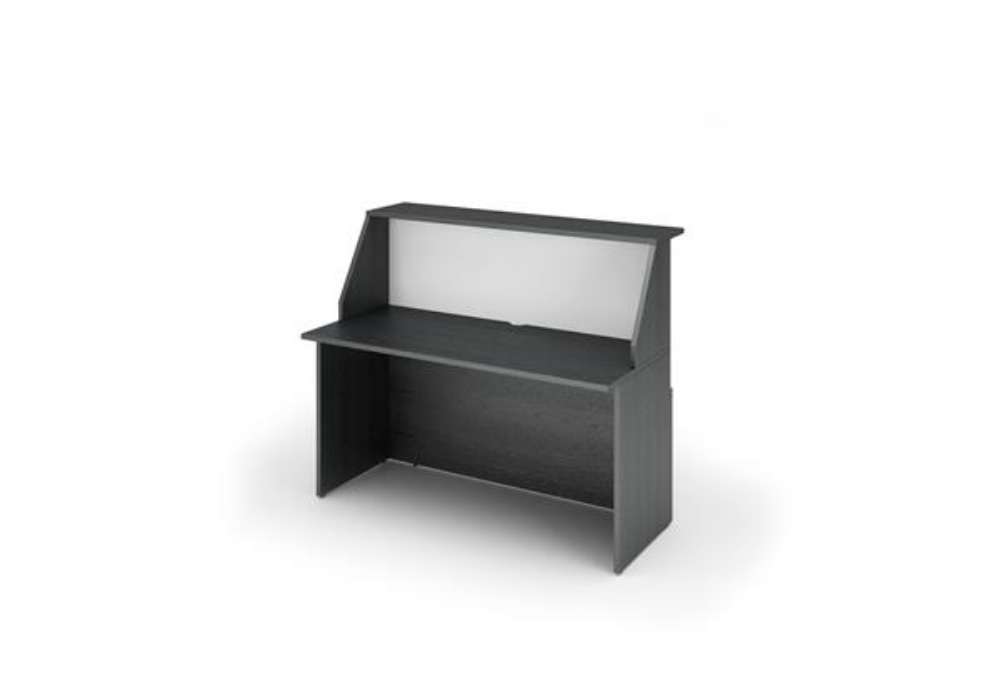 Immagine di Modulo Prestige reception sopralzo/desktop - 140 x 76,1 x 117 cm - nero venato/bianco