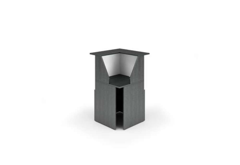 Immagine di Modulo Prestige reception - 90 gradi - 76,1 x 76,1 x 117 cm - nero venato/bianco