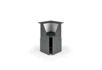 Visualizza i dettagli per Modulo Prestige reception - 90 gradi - 76,1 x 76,1 x 117 cm - nero venato/bianco Immagine di Modulo Prestige reception - 90 gradi - 76,1 x 76,1 x 117 cm - nero venato/bianco