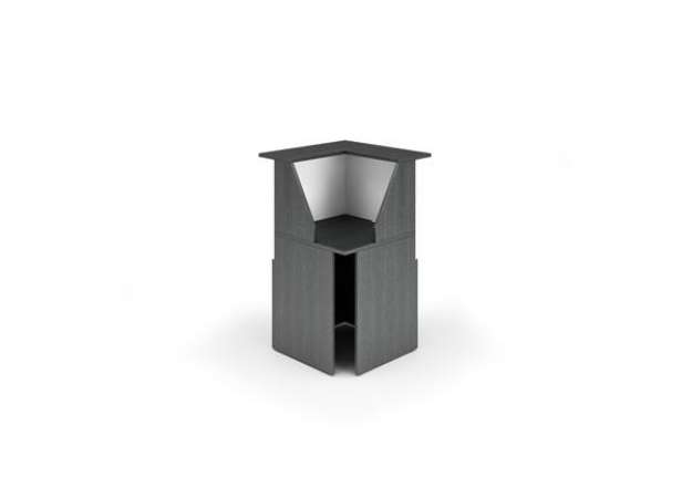 Immagine di Modulo Prestige reception - 90 gradi - 76,1 x 76,1 x 117 cm - nero venato/bianco