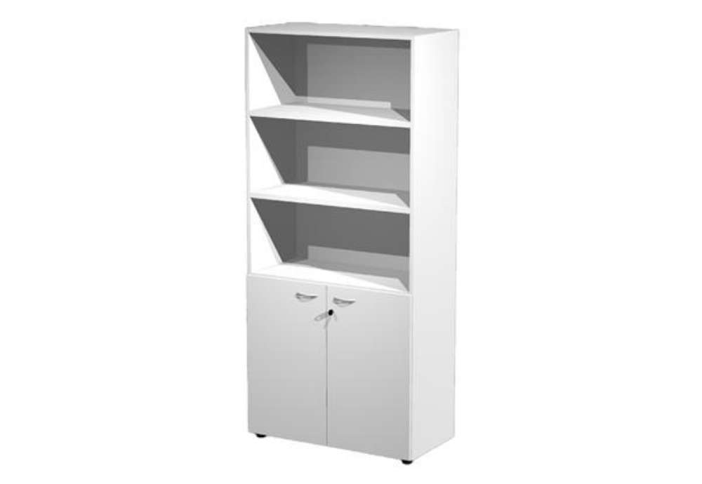 Immagine di Armadio modulare - a 2 ante basse - 90 x 45,8 x 200 cm - bianco
