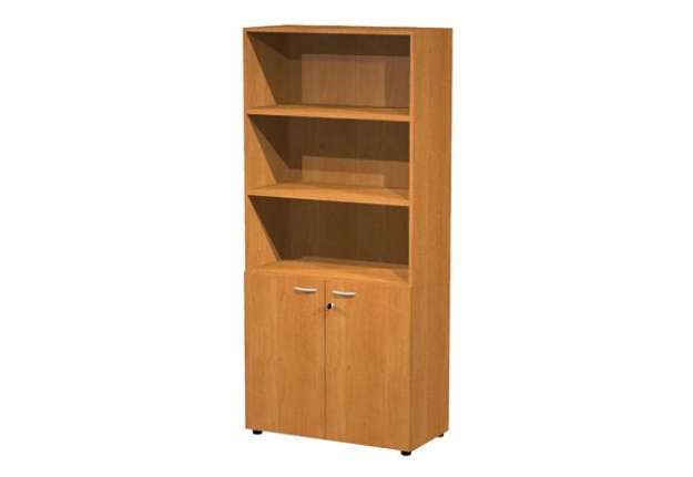 Immagine di Armadio modulare - a 2 ante basse - 90 x 45,8 x 200 cm - noce chiaro
