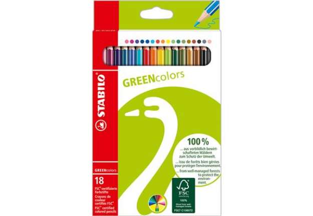 Immagine di Pastelli GreenColors - diametro mina 2,5 mm - Stabilo - astuccio 18 pezzi