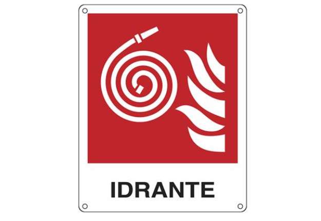 Immagine di Cartello segnalatore -  25x31 cm - IDRANTE - alluminio - Cartelli Segnalatori