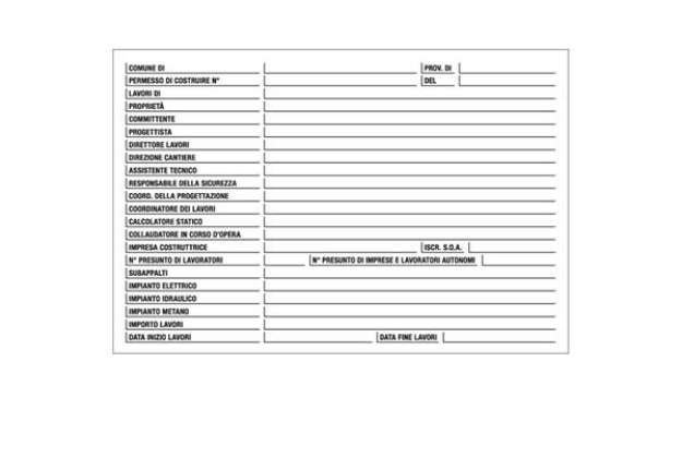 Immagine di Cartello segnalatore - 67x100 cm - cantiere specifiche dei lavori - polionda - Cartelli Segnalatori