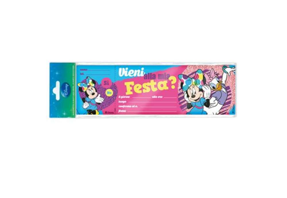 Immagine di Blocchetto invito alla festa Minnie Disney - 24,8 x 7,5 cm - Rex Sadoch - conf. 10 inviti
