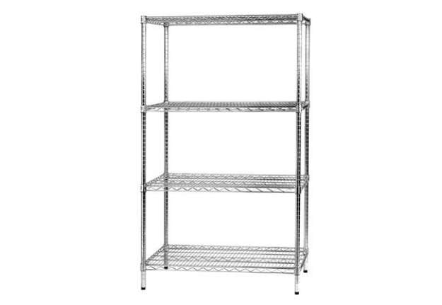 Immagine di Kit scaffale Archimede - 4 ripiani - 60 x 90 x 160 cm - acciaio cromato - Serena Group